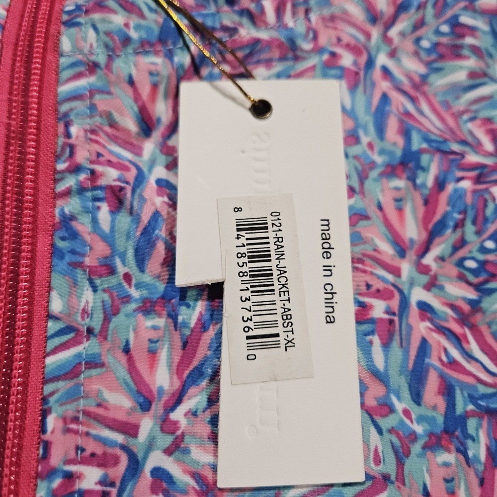 NWT Simply Southern Rain Jacket Women XL Multicolor Floral Lightweight Hooded - Picture 13 of 14